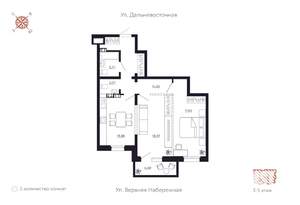 2-к квартира, вторичка, 73м2, 5/8 этаж