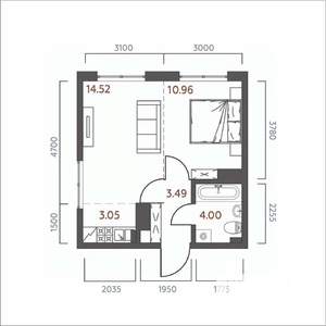 1-к квартира, вторичка, 36м2, 18/19 этаж