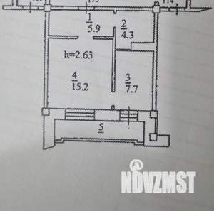 1-к квартира, вторичка, 38м2, 8/9 этаж