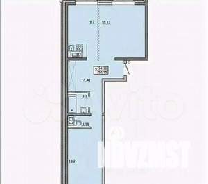 2-к квартира, вторичка, 60м2, 15/16 этаж