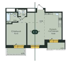 3-к квартира, сданный дом, 71м2, 19/19 этаж