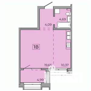 1-к квартира, строящийся дом, 44м2, 12/15 этаж