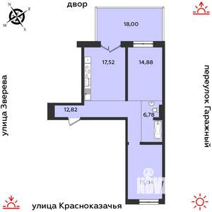 2-к квартира, строящийся дом, 85м2, 1/9 этаж