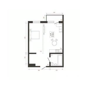 1-к квартира, вторичка, 41м2, 4/10 этаж