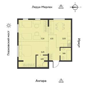 3-к квартира, вторичка, 62м2, 5/19 этаж