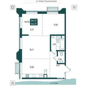 3-к квартира, вторичка, 66м2, 3/20 этаж