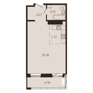 1-к квартира, вторичка, 51м2, 15/15 этаж