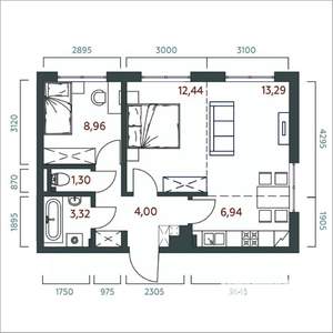 2-к квартира, вторичка, 54м2, 14/19 этаж