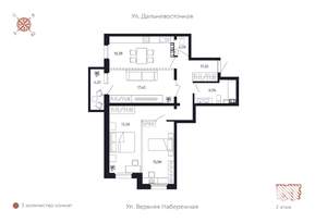 3-к квартира, вторичка, 93м2, 2/8 этаж