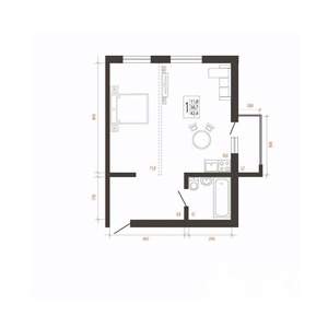 1-к квартира, вторичка, 42м2, 9/10 этаж