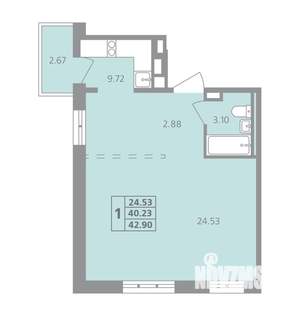 1-к квартира, вторичка, 43м2, 2/4 этаж