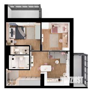 2-к квартира, вторичка, 57м2, 9/18 этаж