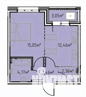 1-к квартира, вторичка, 41м2, 9/13 этаж