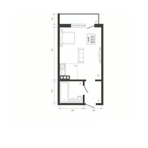 1-к квартира, вторичка, 29м2, 2/10 этаж