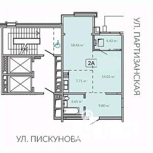 2-к квартира, строящийся дом, 59м2, 17/18 этаж
