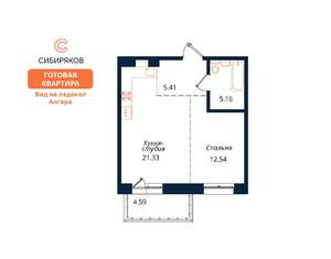 1-к квартира, сданный дом, 49м2, 12/18 этаж