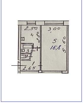 1-к квартира, вторичка, 31м2, 3/5 этаж