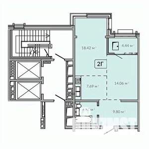 2-к квартира, строящийся дом, 59м2, 7/18 этаж