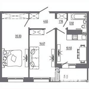 2-к квартира, вторичка, 59м2, 14/14 этаж