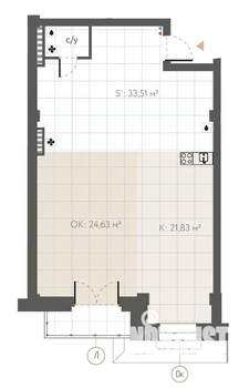 Студия квартира, строящийся дом, 83м2, 4/8 этаж