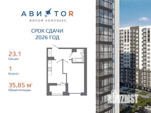 1-к квартира, вторичка, 36м2, 7/16 этаж