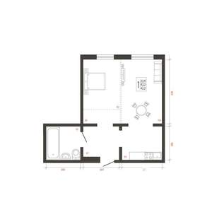 2-к квартира, вторичка, 42м2, 1/10 этаж