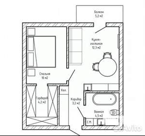 1-к квартира, вторичка, 41м2, 2/15 этаж
