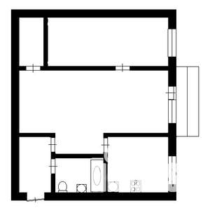 2-к квартира, вторичка, 44м2, 1/5 этаж