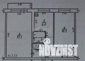 2-к квартира, вторичка, 44м2, 1/5 этаж