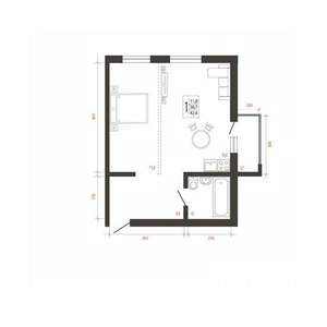 1-к квартира, вторичка, 42м2, 8/10 этаж