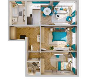 3-к квартира, вторичка, 73м2, 3/8 этаж