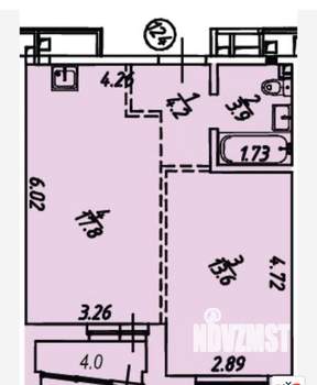 1-к квартира, вторичка, 40м2, 11/12 этаж