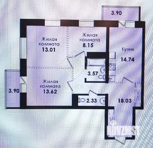 3-к квартира, вторичка, 81м2, 6/17 этаж