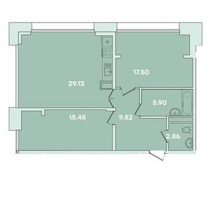 2-к квартира, вторичка, 81м2, 3/14 этаж
