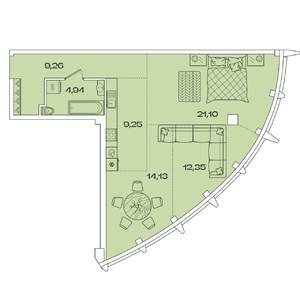 2-к квартира, вторичка, 71м2, 3/7 этаж