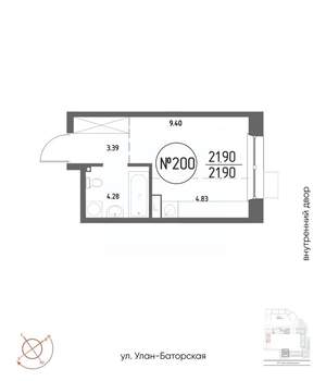 Студия квартира, вторичка, 22м2, 9/19 этаж