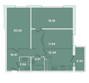 3-к квартира, вторичка, 87м2, 14/14 этаж