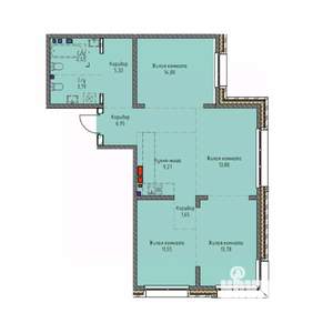 4-к квартира, строящийся дом, 84м2, 11/19 этаж