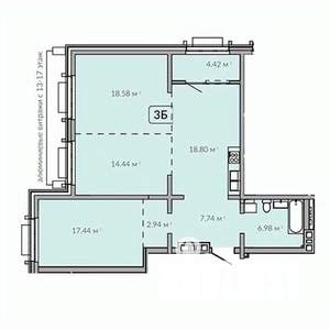 3-к квартира, строящийся дом, 91м2, 14/18 этаж
