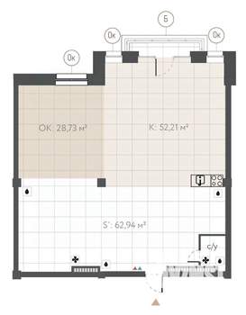 Студия квартира, строящийся дом, 146м2, 3/8 этаж