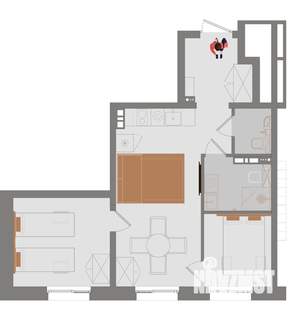 3-к квартира, вторичка, 46м2, 6/14 этаж