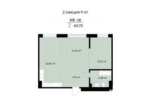 2-к квартира, строящийся дом, 66м2, 4/11 этаж