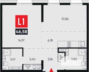 2-к квартира, вторичка, 47м2, 9/14 этаж