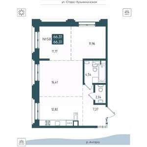 3-к квартира, вторичка, 66м2, 8/20 этаж