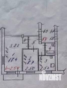 2-к квартира, вторичка, 42м2, 5/5 этаж