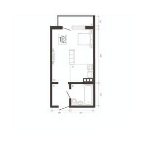 1-к квартира, вторичка, 29м2, 4/10 этаж