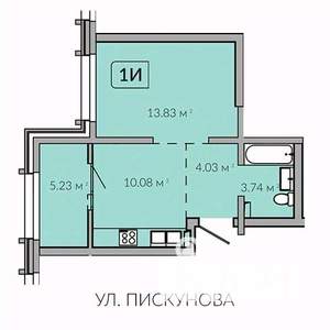 1-к квартира, строящийся дом, 37м2, 10/18 этаж