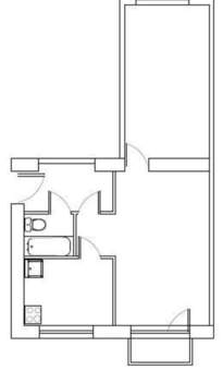 2-к квартира, вторичка, 42м2, 1/5 этаж