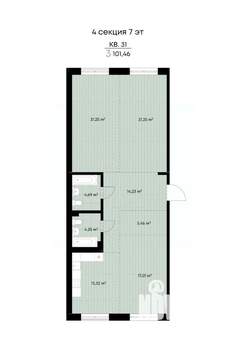 3-к квартира, вторичка, 101м2, 7/9 этаж