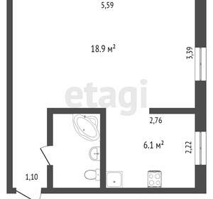 1-к квартира, вторичка, 30м2, 1/5 этаж